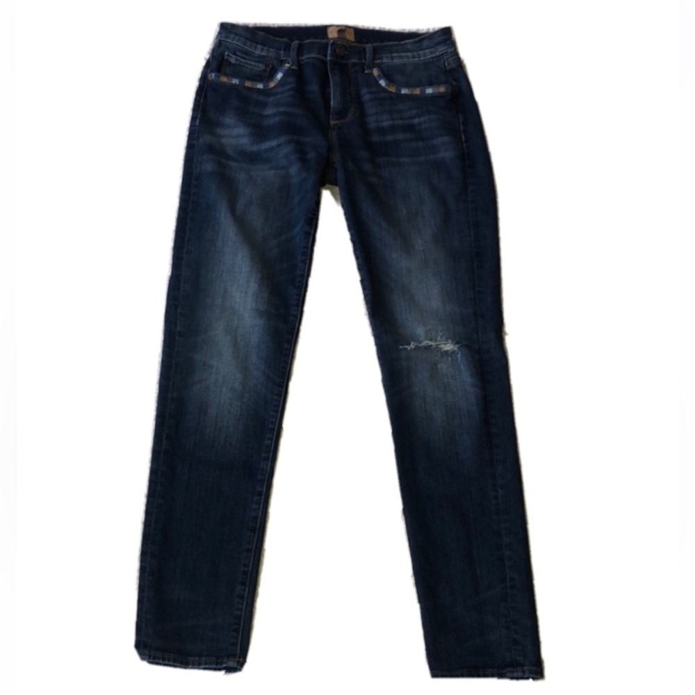 Driftwood Jackie Slit‎ Knee Embroidered Skinny Jean